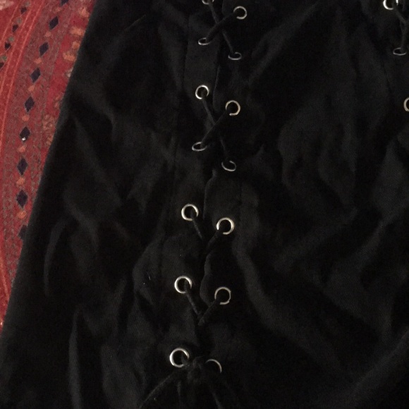 Lace Up Black Mini Skirt - Picture 4 of 4